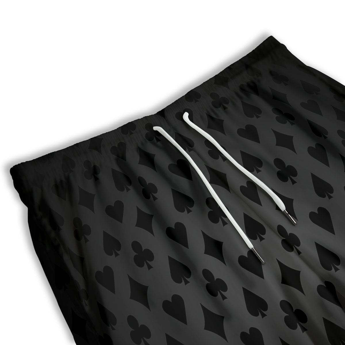 Playing Card Suits Grey And Black Print Men's Athletic Shorts