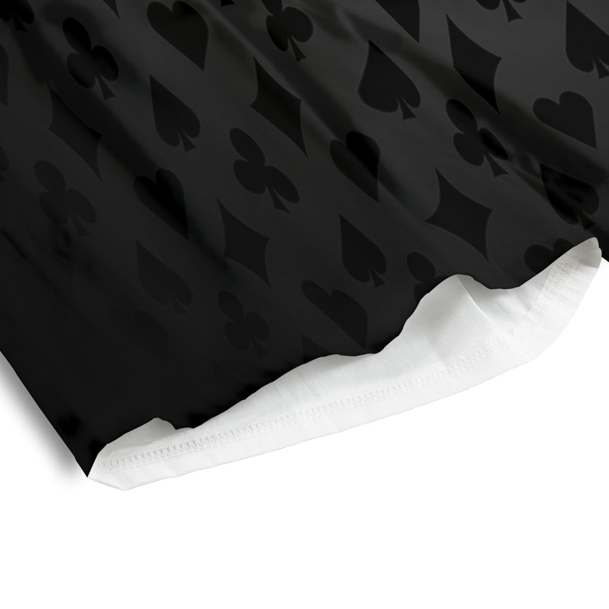 Playing Card Suits Grey And Black Print Men's Athletic Shorts