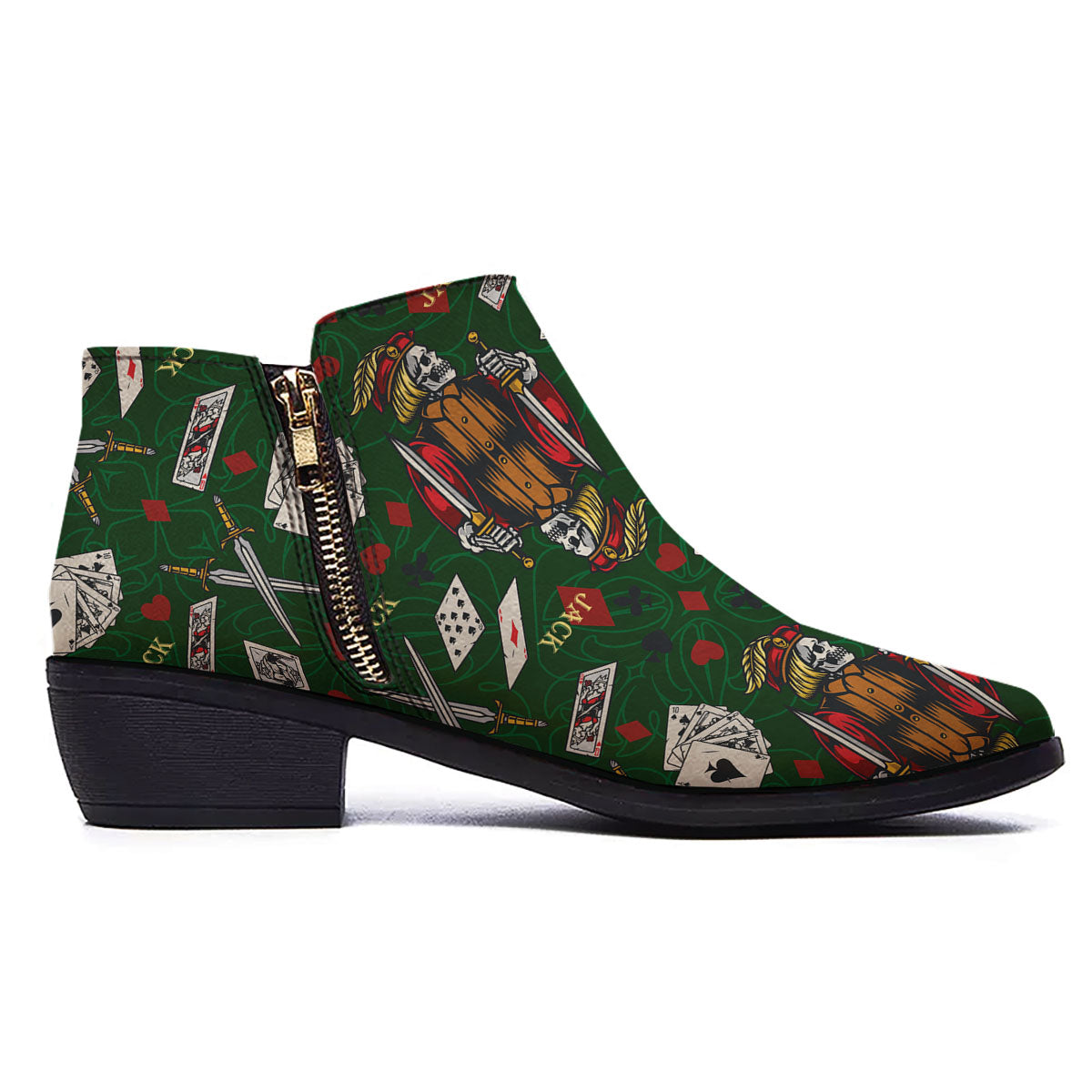 Playing Card Suits Poker Print Pattern Ankle Boots-grizzshop