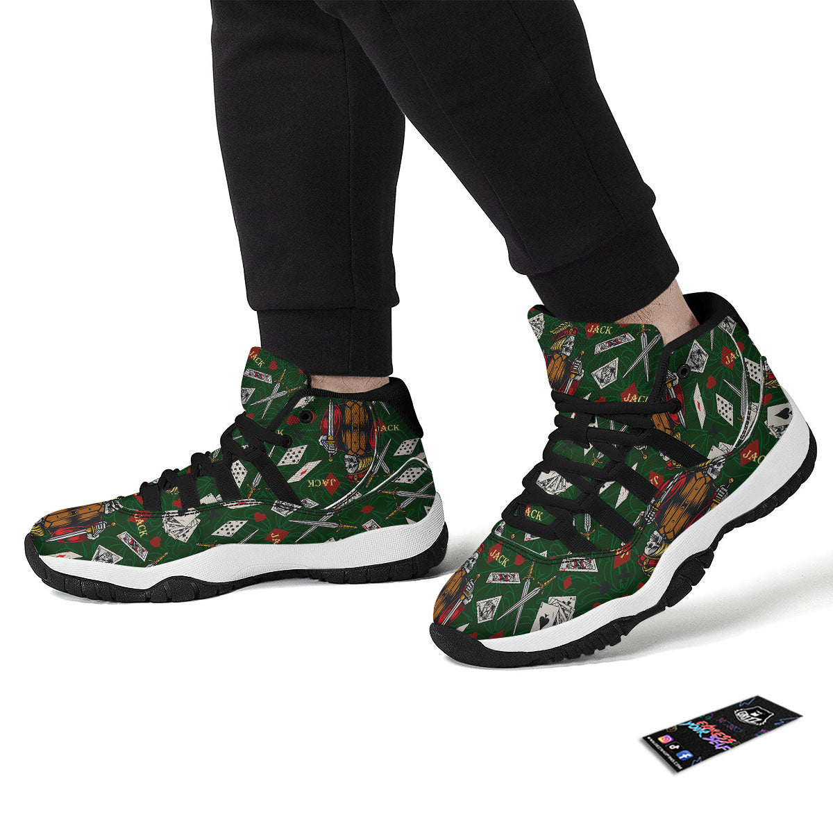 Playing Card Suits Poker Print Pattern Black Bball Shoes-grizzshop