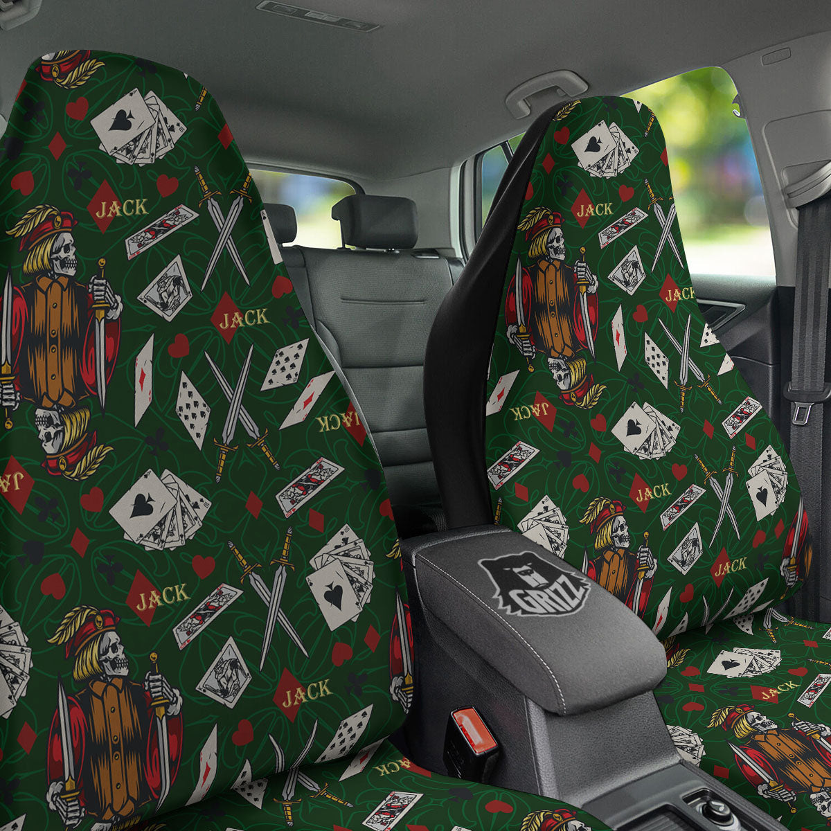 Playing Card Suits Poker Print Pattern Car Seat Covers-grizzshop
