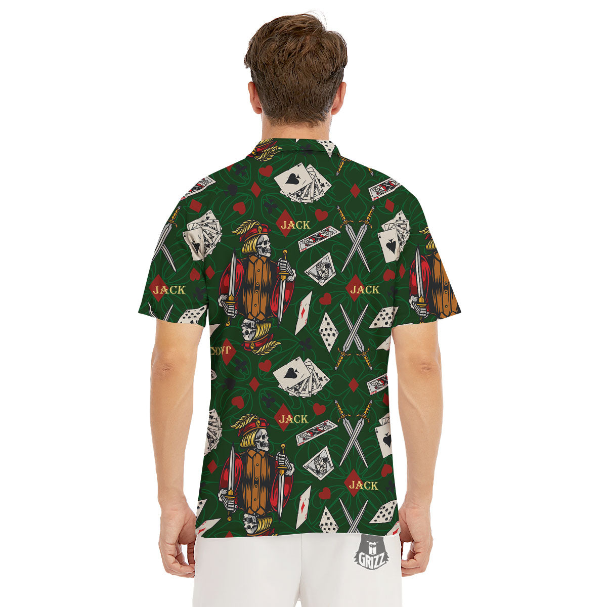 Playing Card Suits Poker Print Pattern Men's Golf Shirts-grizzshop