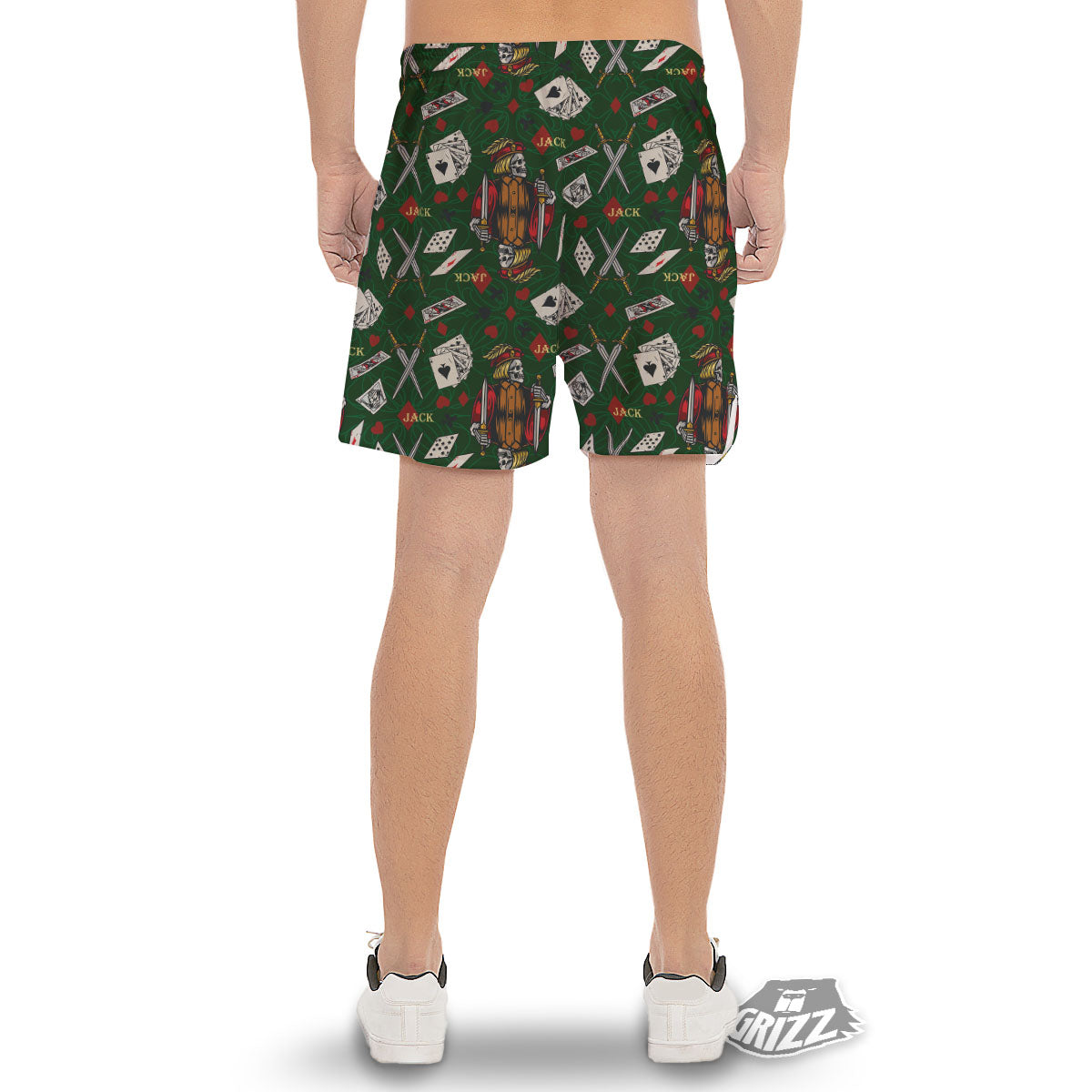 Playing Card Suits Poker Print Pattern Men's Gym Shorts-grizzshop
