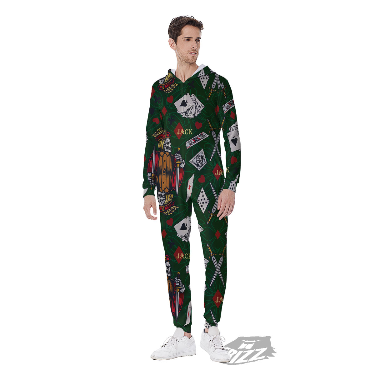 Playing Card Suits Poker Print Pattern Men's Jumpsuit-grizzshop
