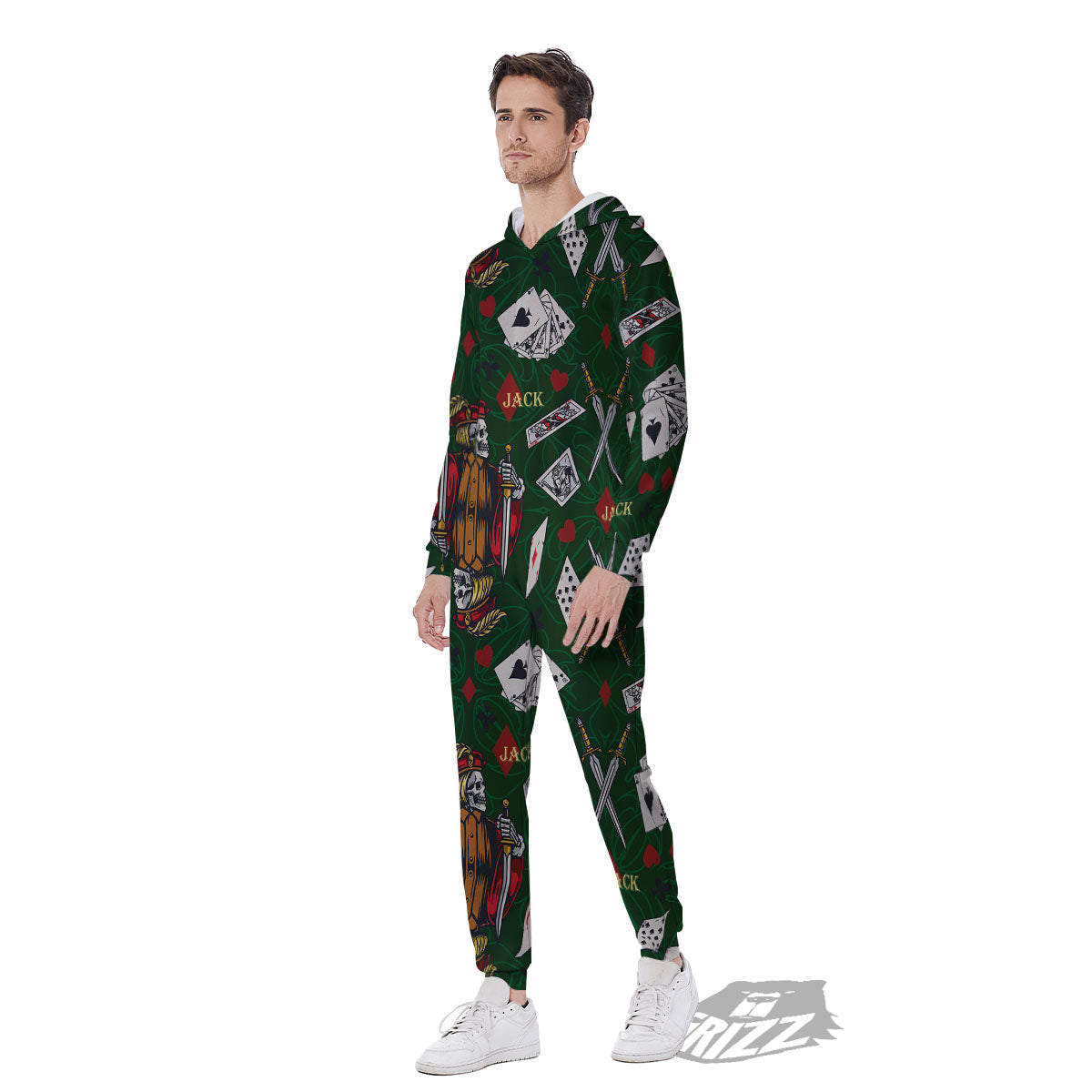 Playing Card Suits Poker Print Pattern Men's Jumpsuit-grizzshop