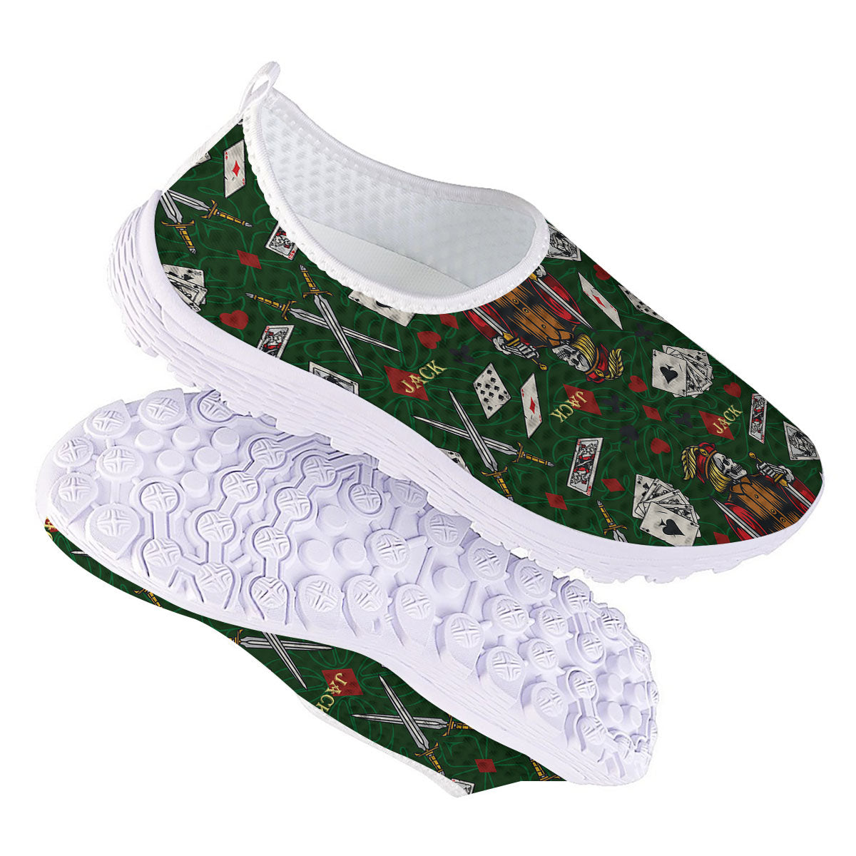 Playing Card Suits Poker Print Pattern Nurse Shoes-grizzshop