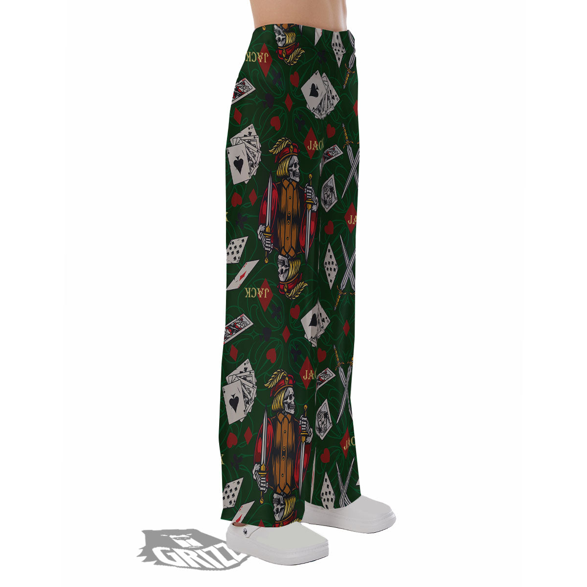 Playing Card Suits Poker Print Pattern Pajama Pants-grizzshop