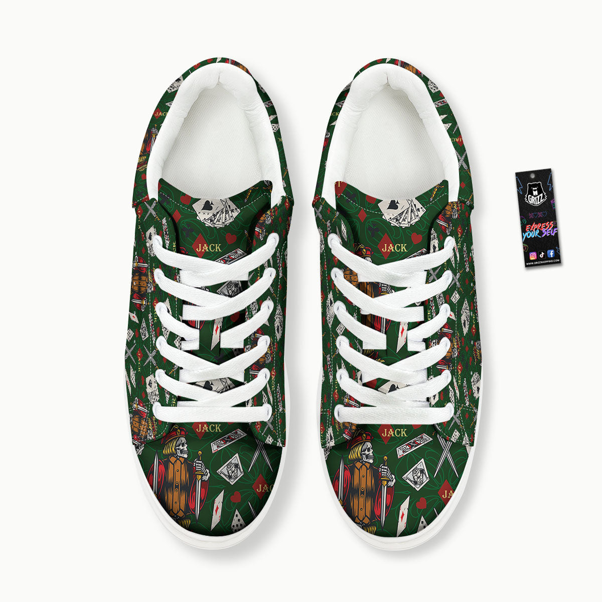 Playing Card Suits Poker Print Pattern Platform Shoes-grizzshop