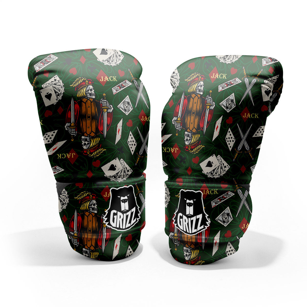 Playing Card Suits Poker Print Pattern Pro Boxing Glove