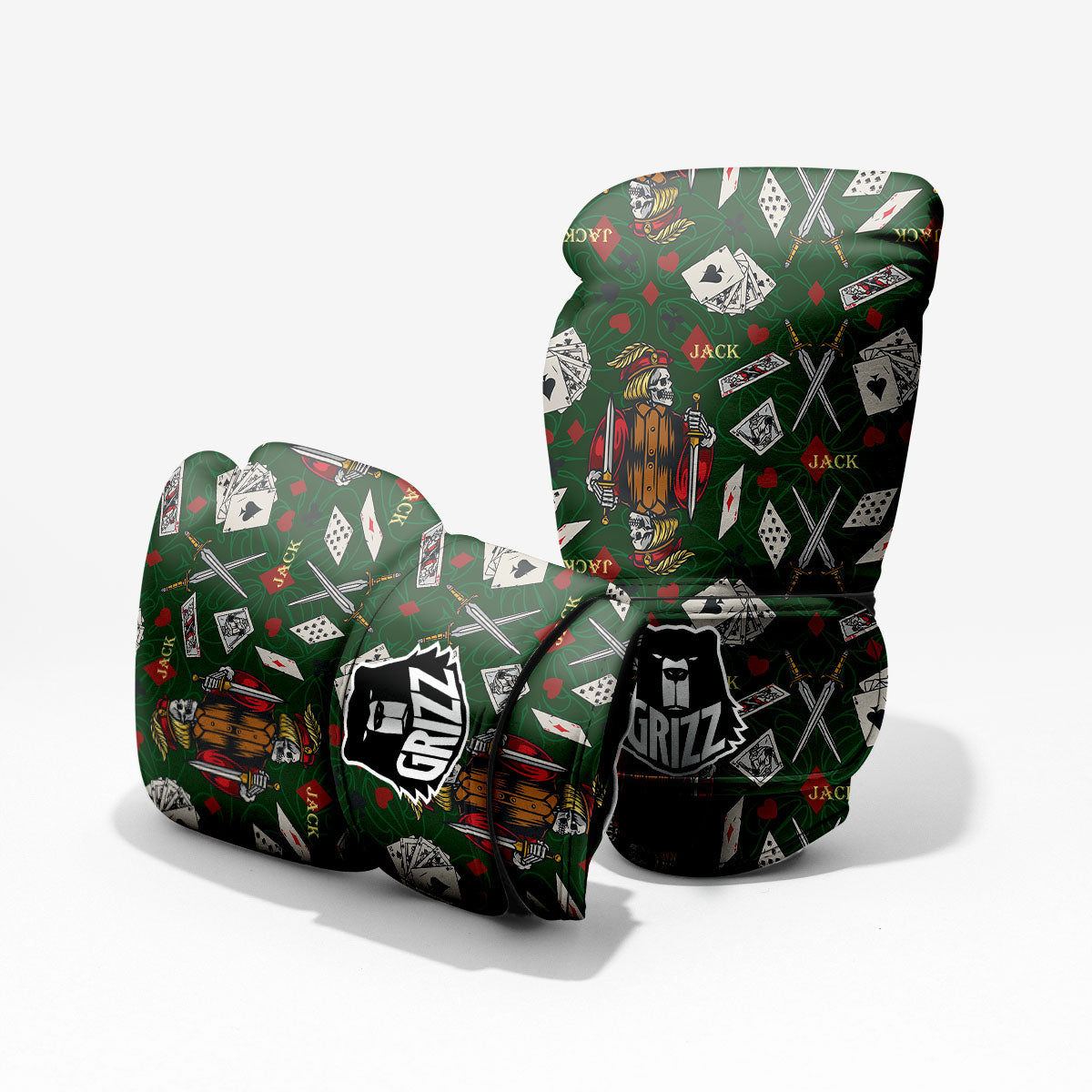 Playing Card Suits Poker Print Pattern Pro Boxing Glove