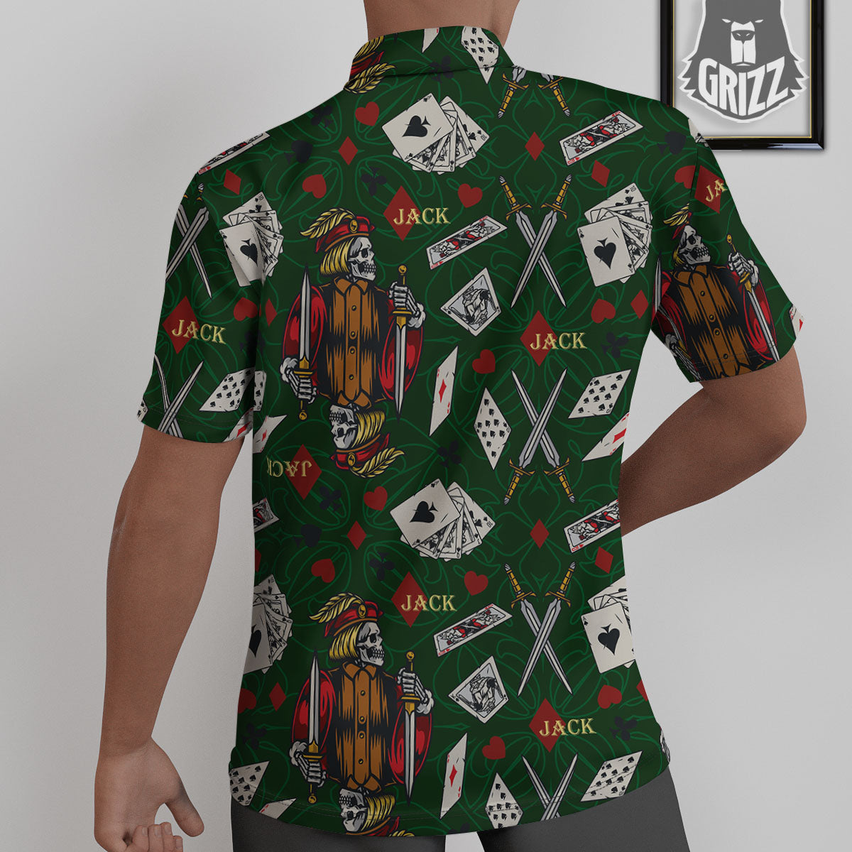 Playing Card Suits Poker Print Pattern Untucked Shirts-grizzshop