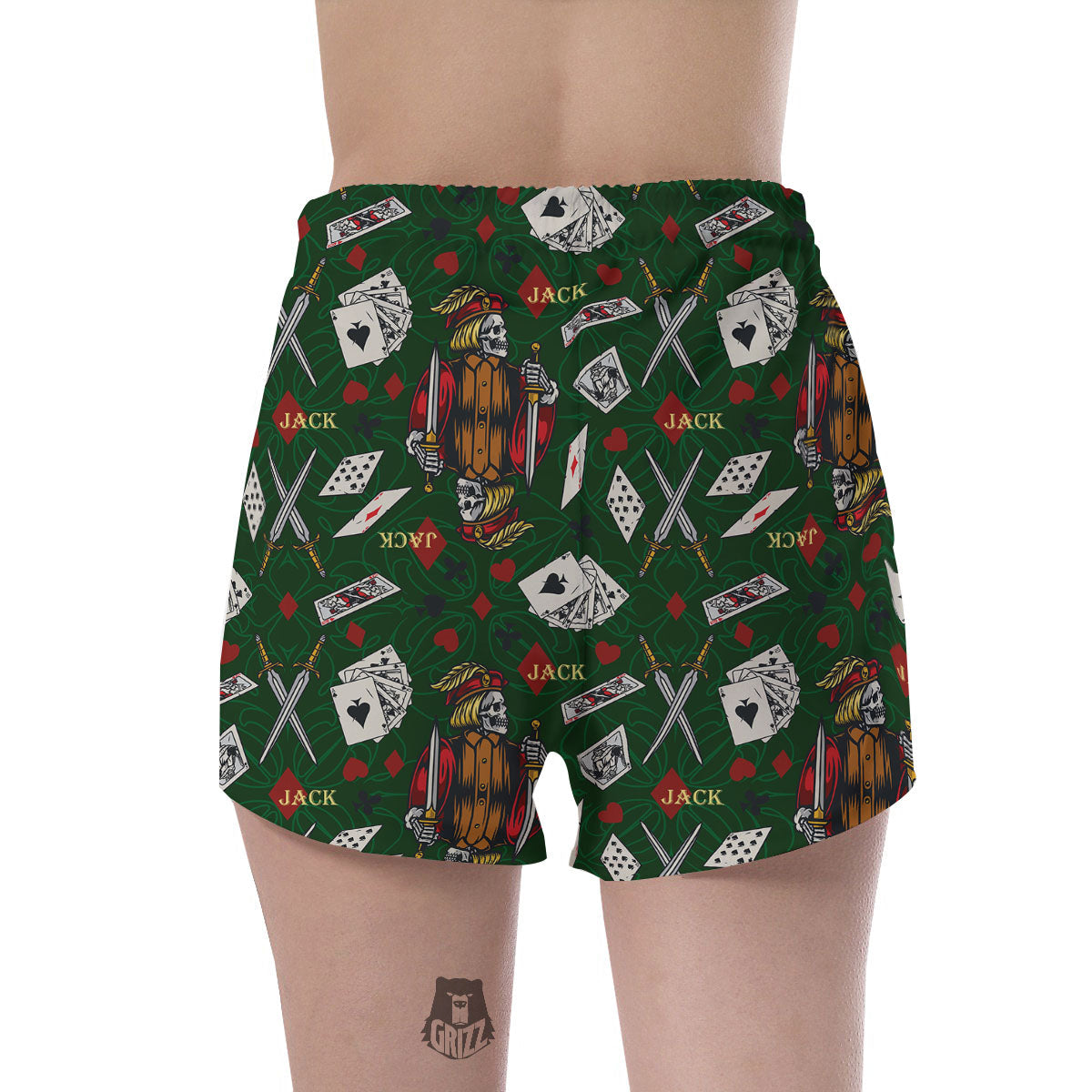 Playing Card Suits Poker Print Pattern Women's Shorts-grizzshop