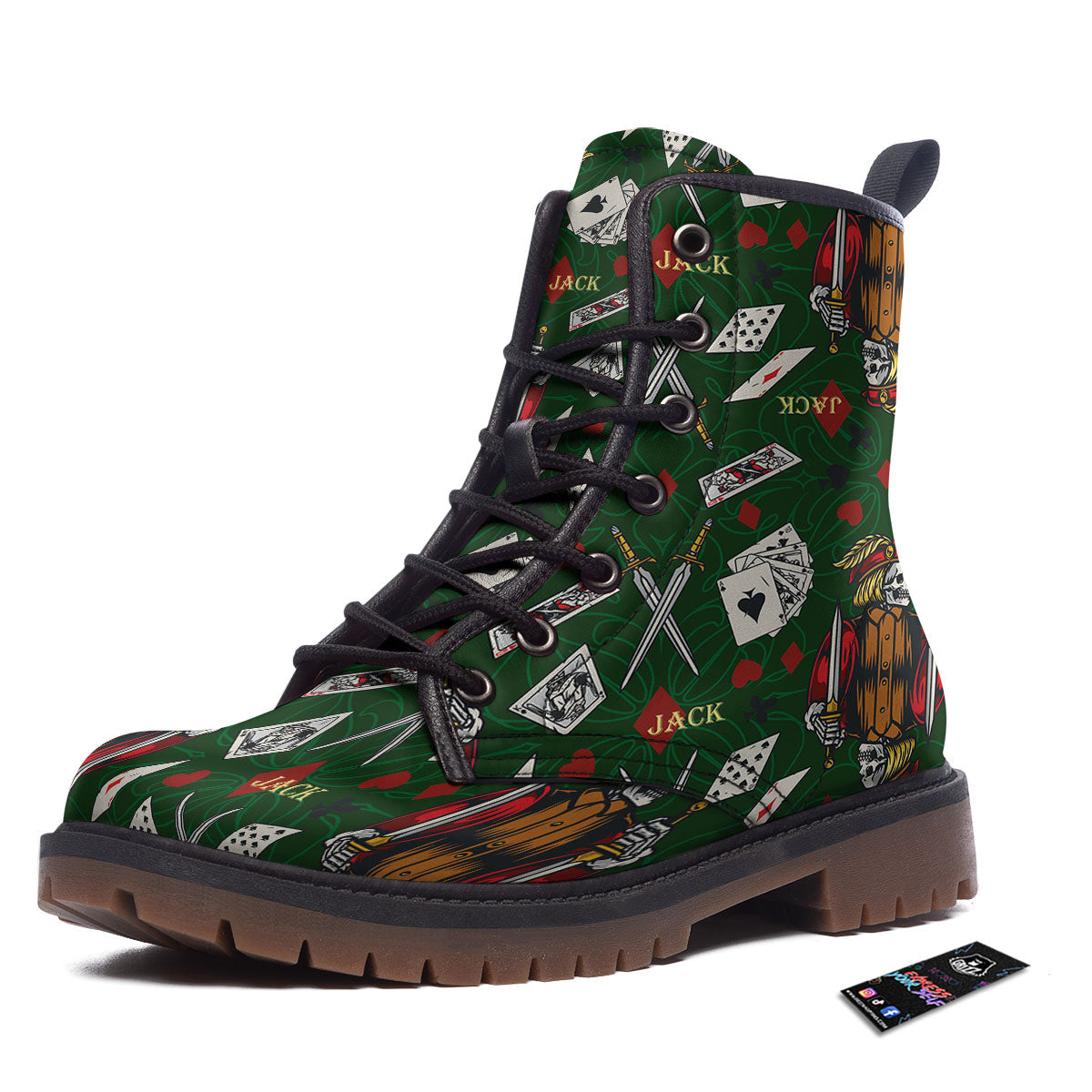 Playing Card Suits Poker Print Pattern Work Boots-grizzshop