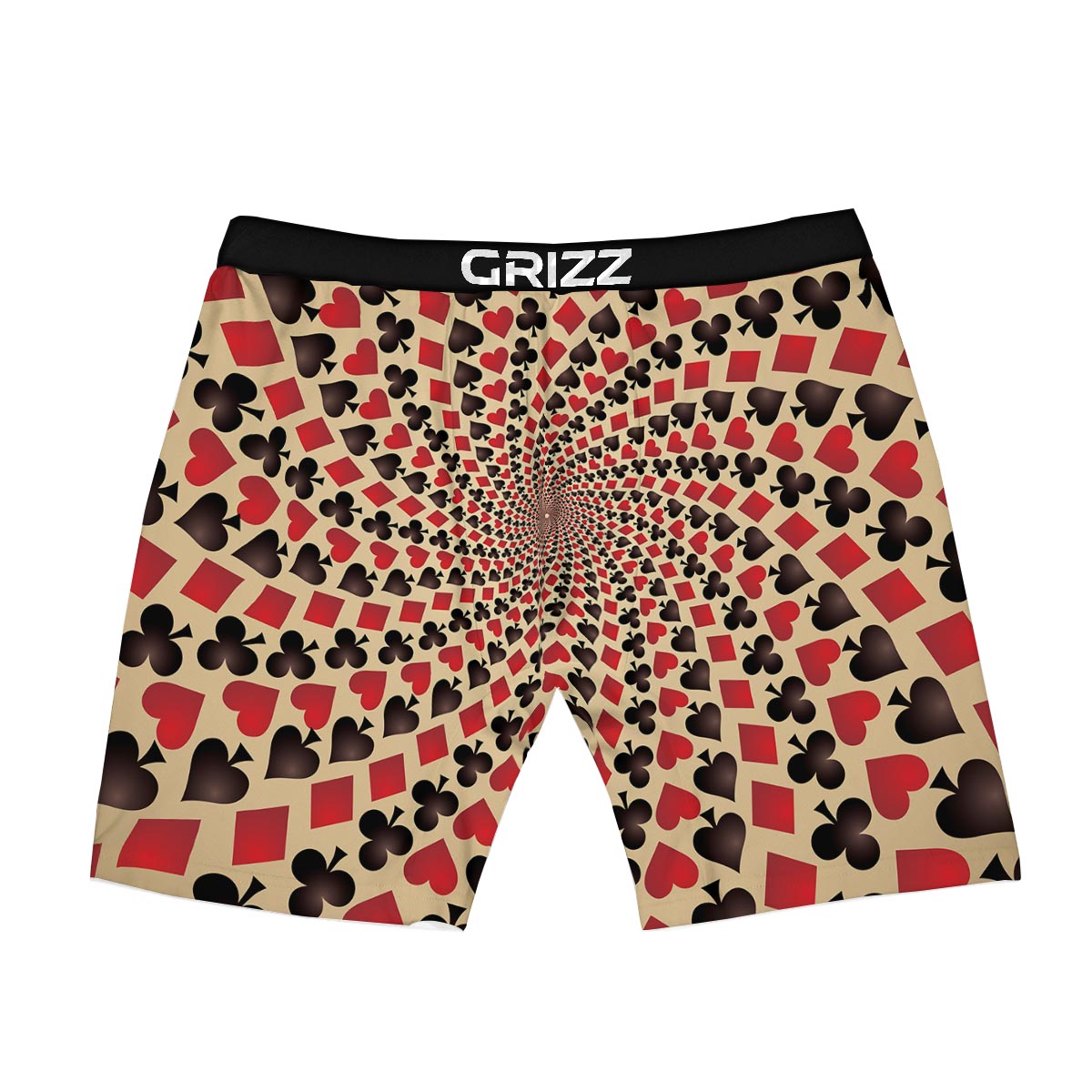 Playing Card Suits Swirl Print Boxer Briefs-grizzshop