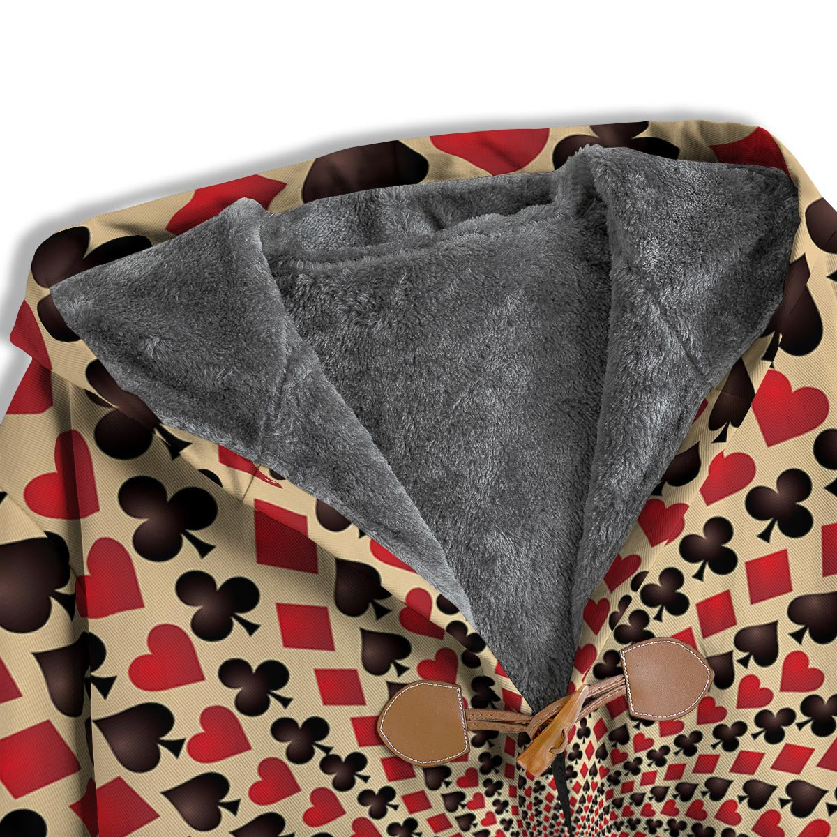 Playing Card Suits Swirl Print Men's Windbreaker Jacket-grizzshop