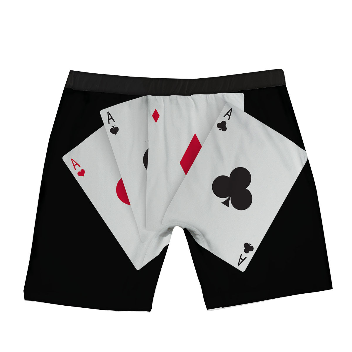 Playing Card Suits White And Black Print Boxer Briefs-grizzshop