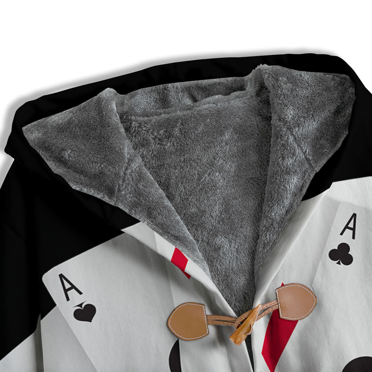Playing Card Suits White And Black Print Men's Windbreaker Jacket-grizzshop