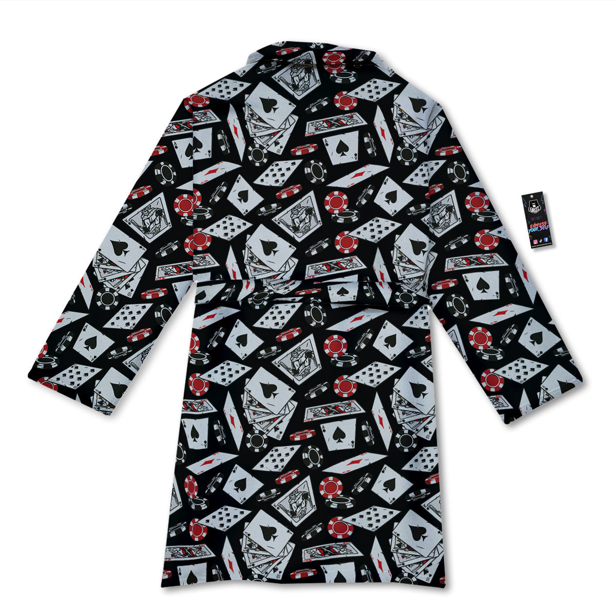 Playing Cards Ace Print Pattern Bathrobe-grizzshop