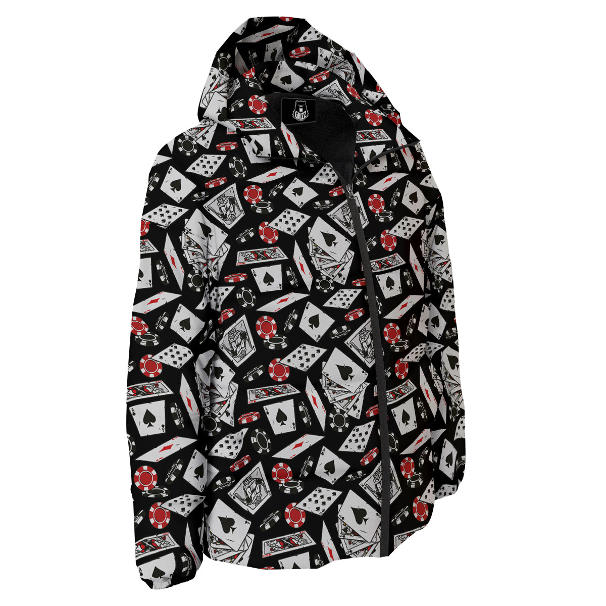 Playing Cards Ace Print Pattern Down Jacket-grizzshop