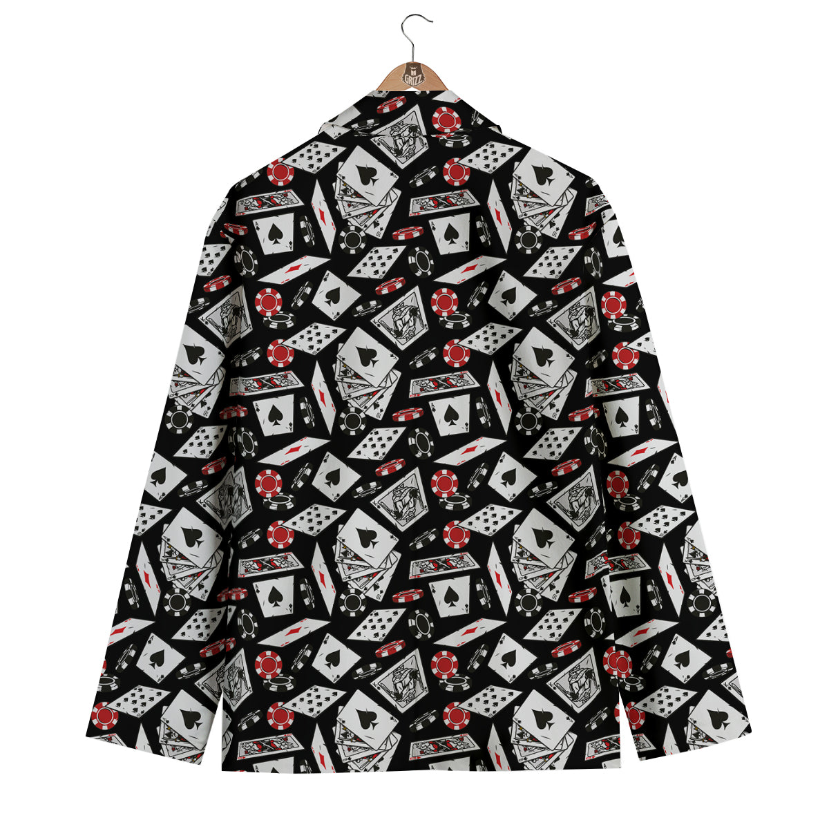 Playing Cards Ace Print Pattern Men's Blazer-grizzshop