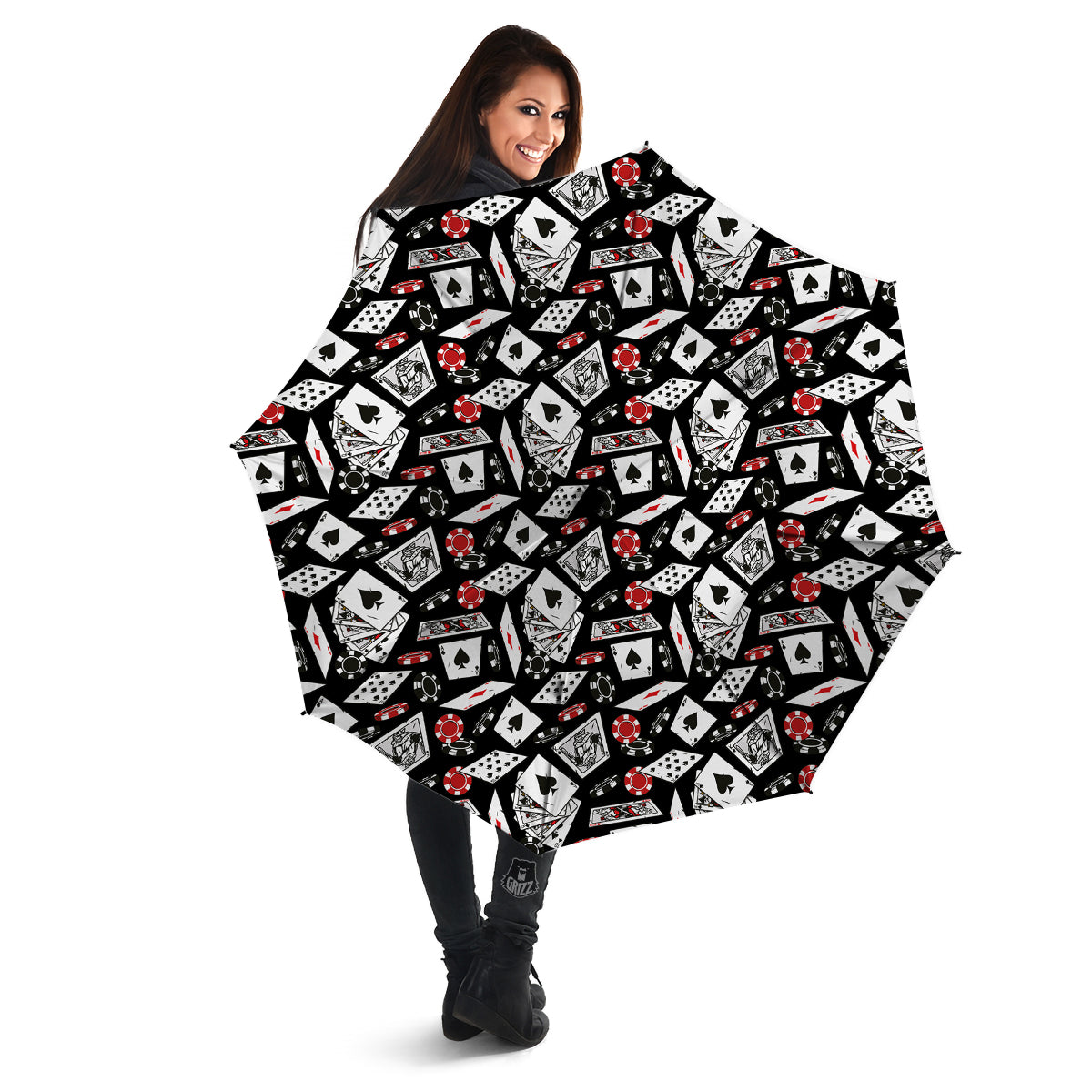 Playing Cards Ace Print Pattern Umbrella-grizzshop