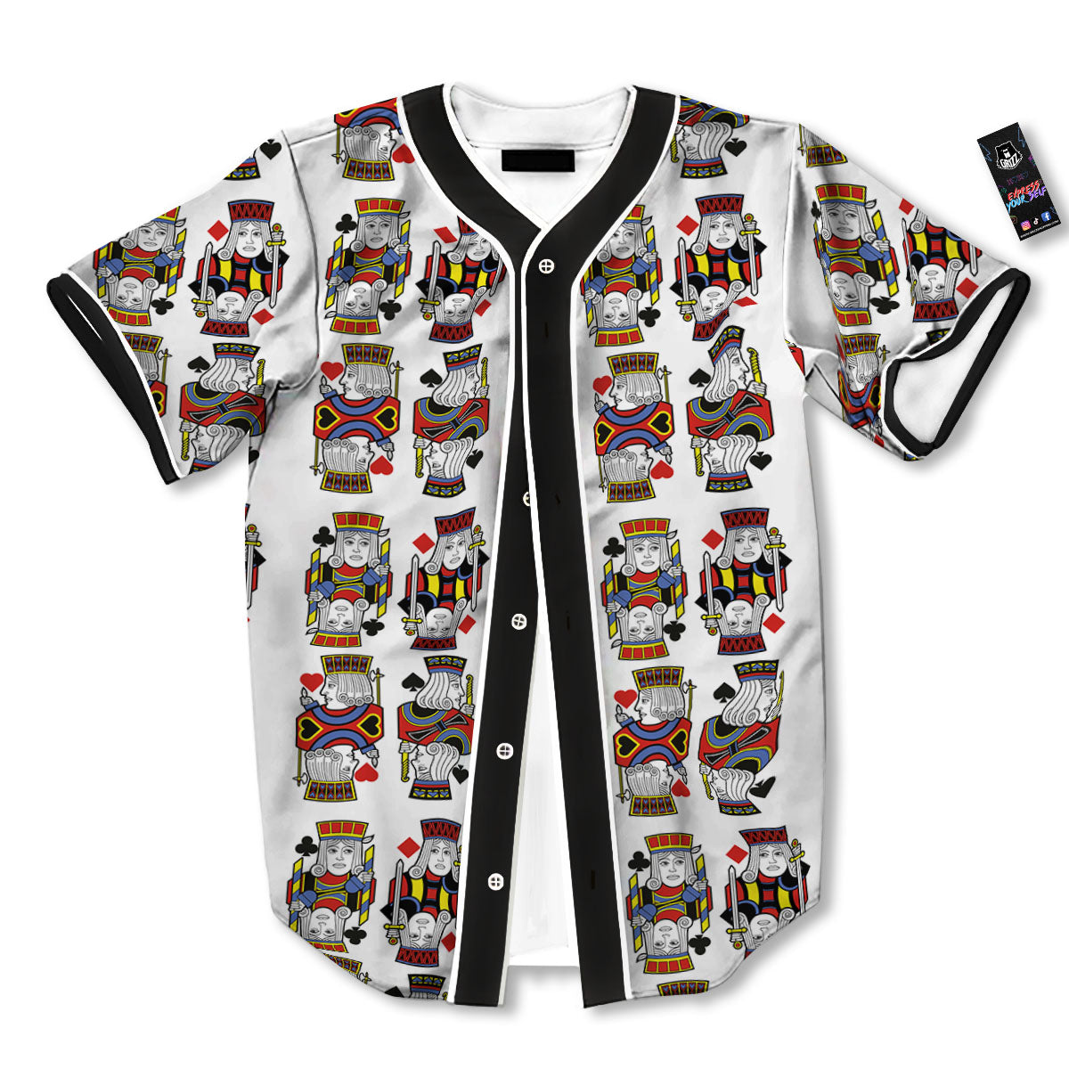 Playing Cards Four Jacks Print Pattern Baseball Jersey-grizzshop