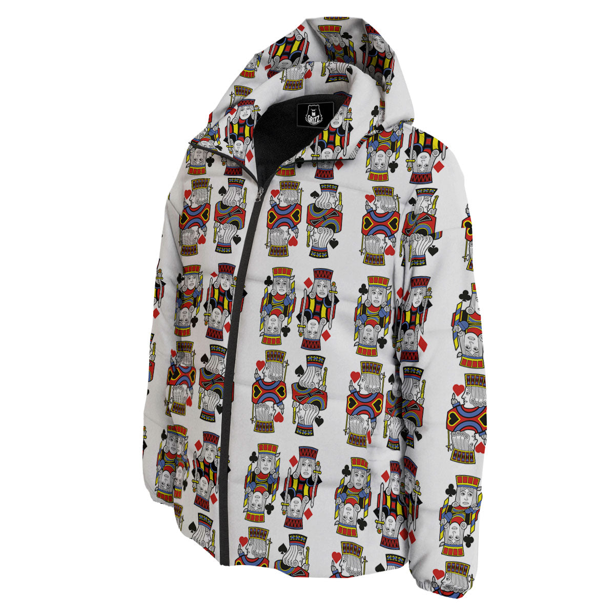 Playing Cards Four Jacks Print Pattern Down Jacket-grizzshop