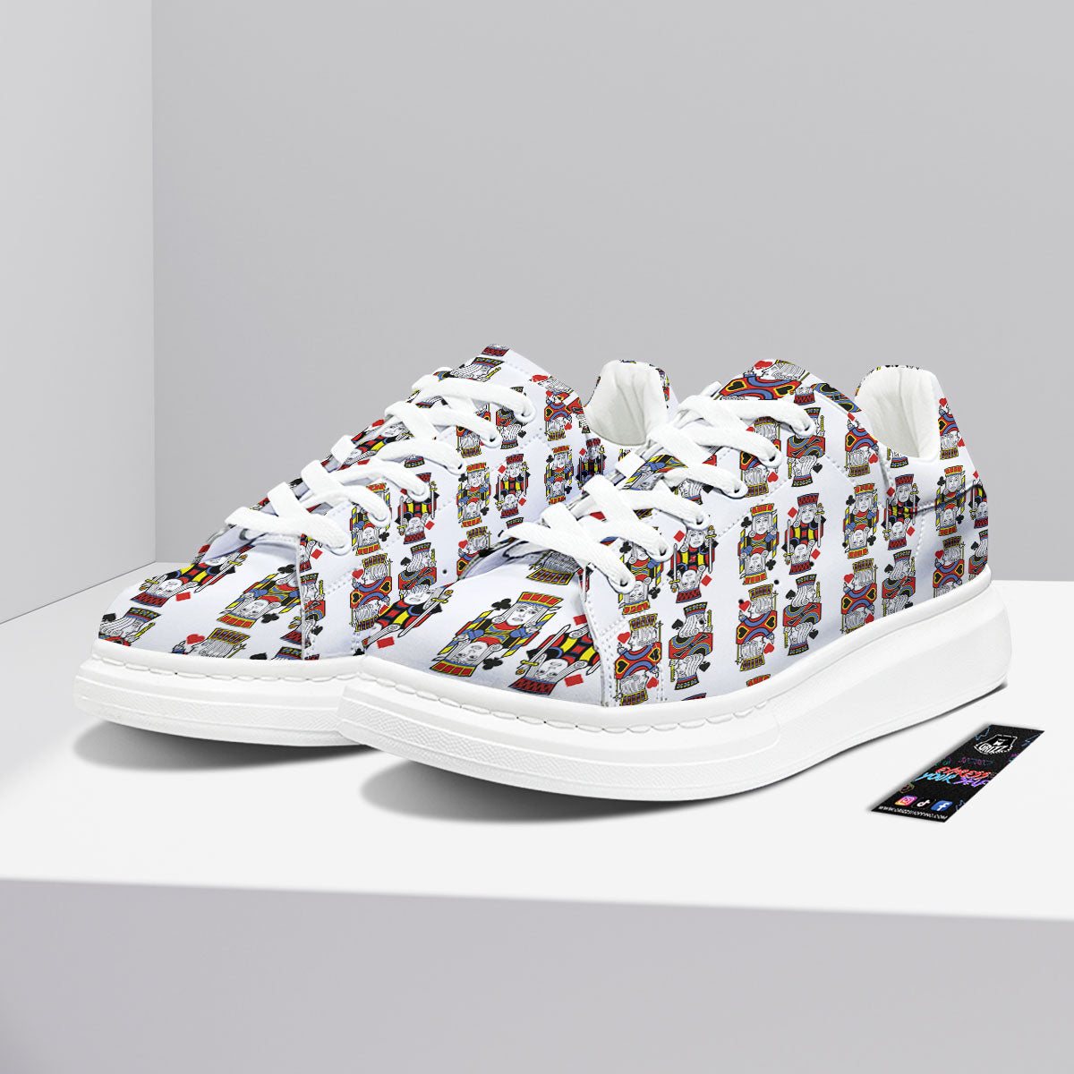 Playing Cards Four Jacks Print Pattern Platform Shoes-grizzshop
