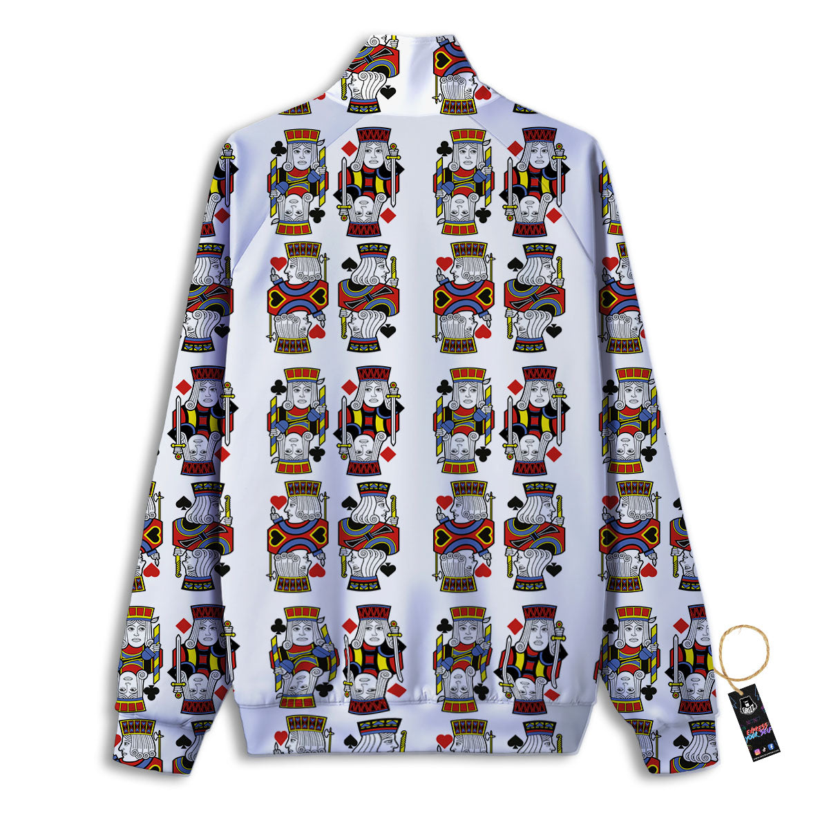 Playing Cards Four Jacks Print Pattern Track Jacket-grizzshop
