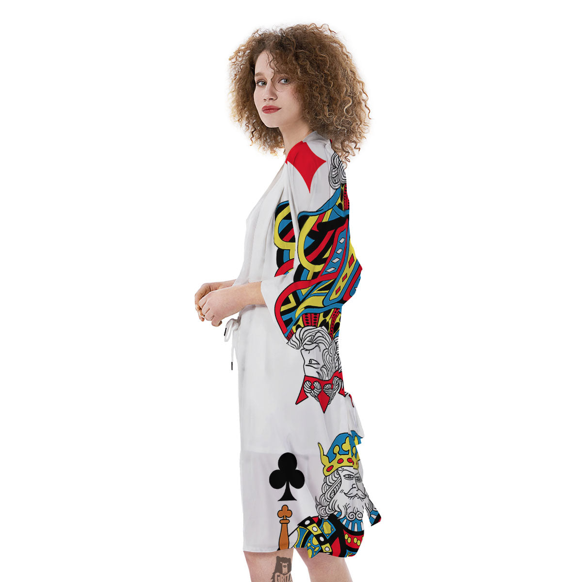 Playing Cards Four Kings Print Kimono-grizzshop