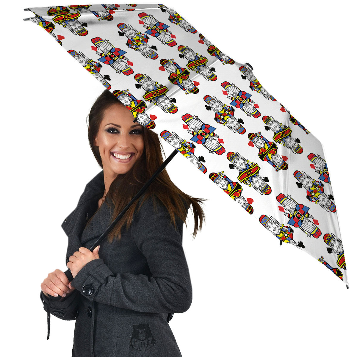 Playing Cards Four Kings Print Pattern Umbrella-grizzshop