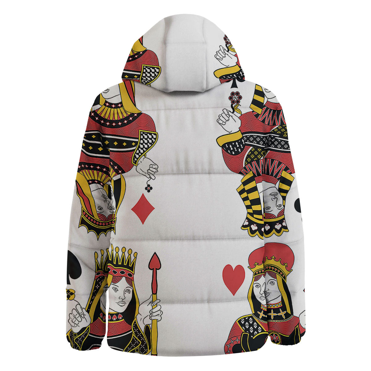 Playing Cards Four Queens Print Down Jacket-grizzshop