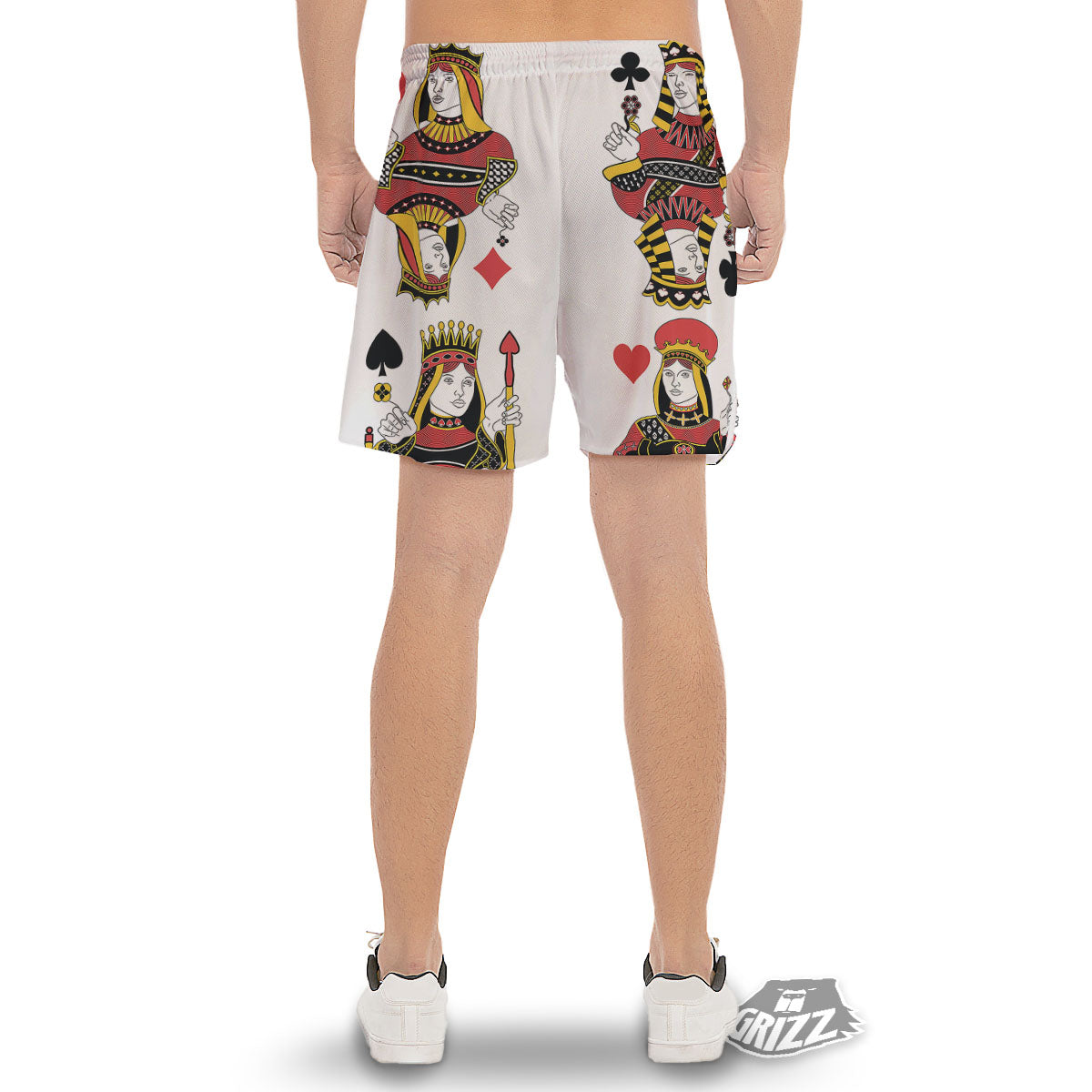 Playing Cards Four Queens Print Men's Gym Shorts-grizzshop