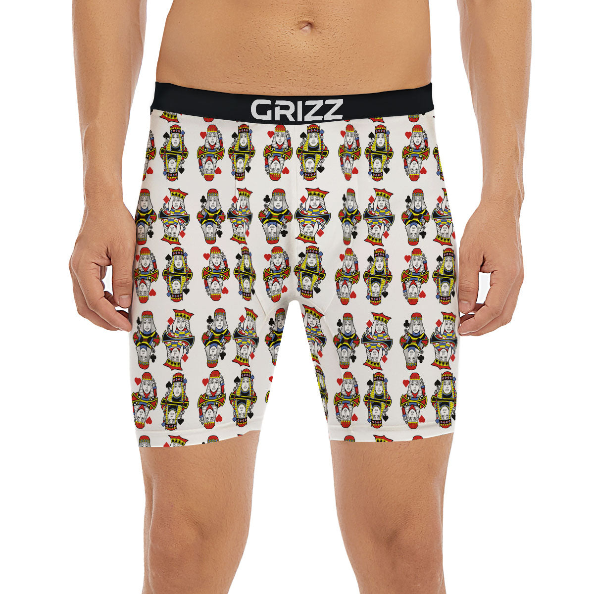 Playing Cards Four Queens Print Pattern Boxer Briefs-grizzshop