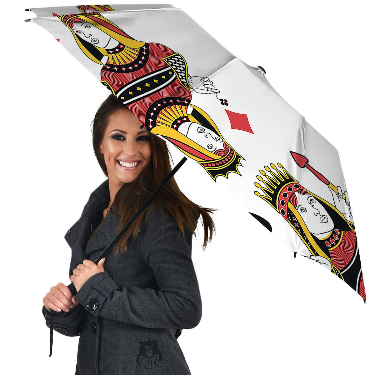 Playing Cards Four Queens Print Umbrella-grizzshop