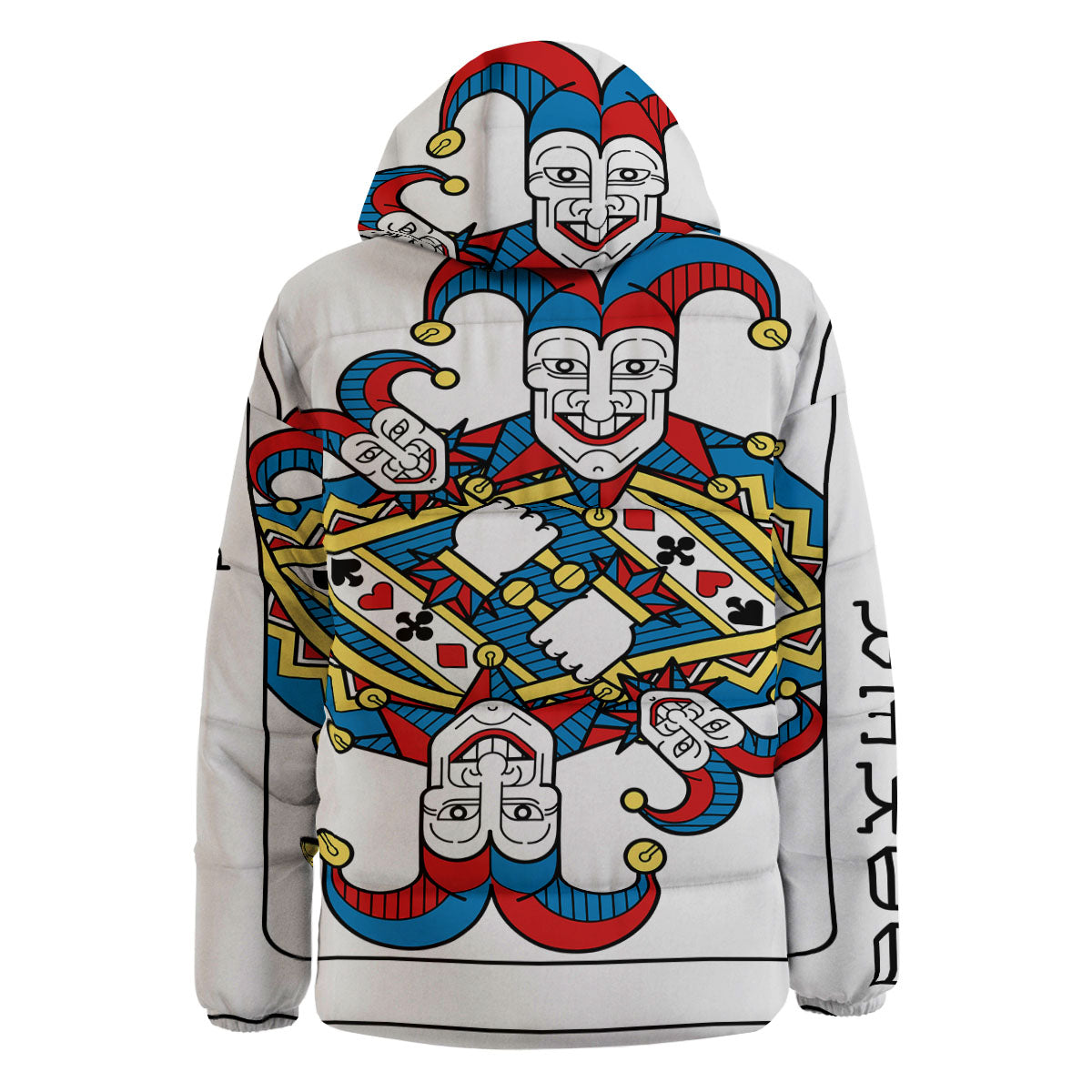 Playing Cards Joker Print Down Jacket-grizzshop
