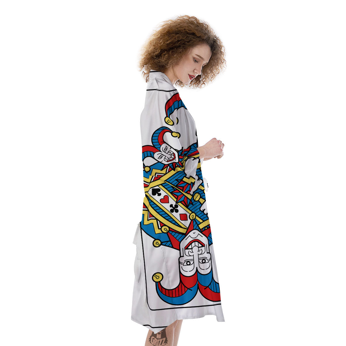 Playing Cards Joker Print Kimono-grizzshop