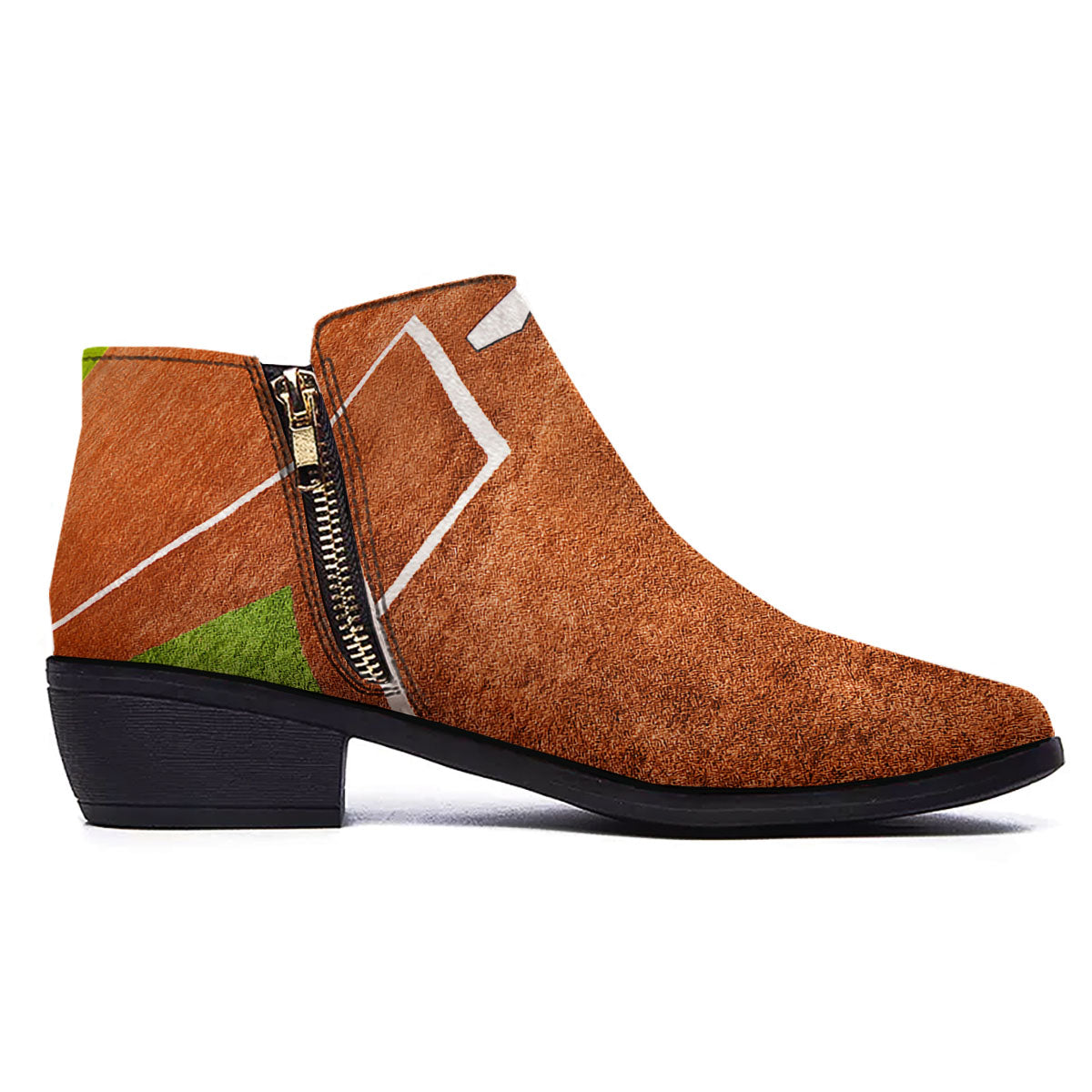 Playing Field Softball Print Ankle Boots-grizzshop