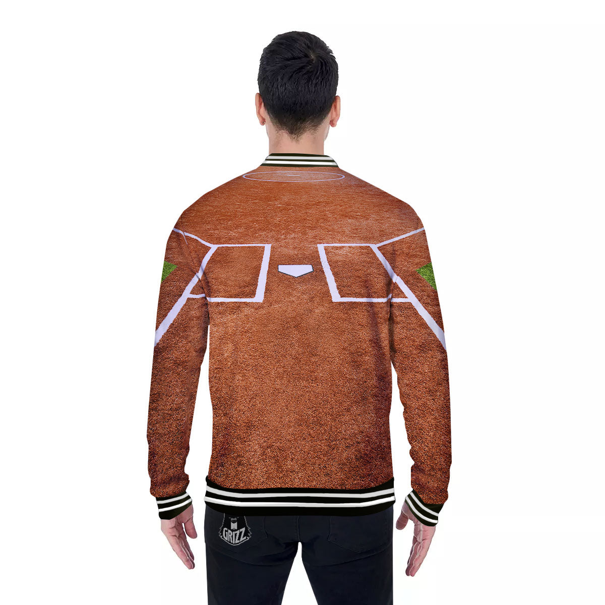 Playing Field Softball Print Baseball Jacket-grizzshop