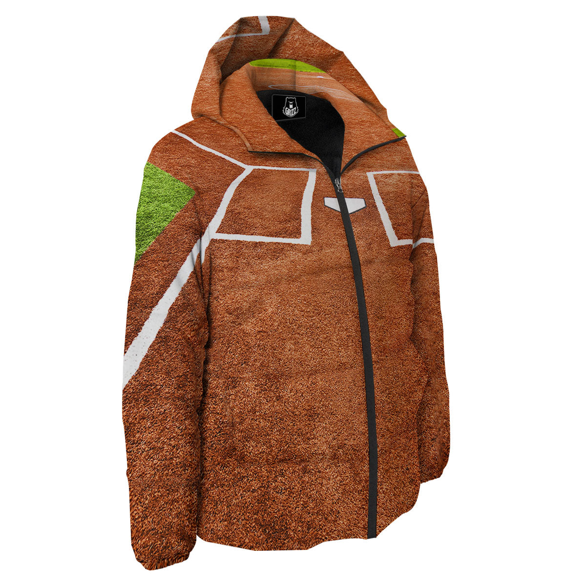 Playing Field Softball Print Down Jacket-grizzshop