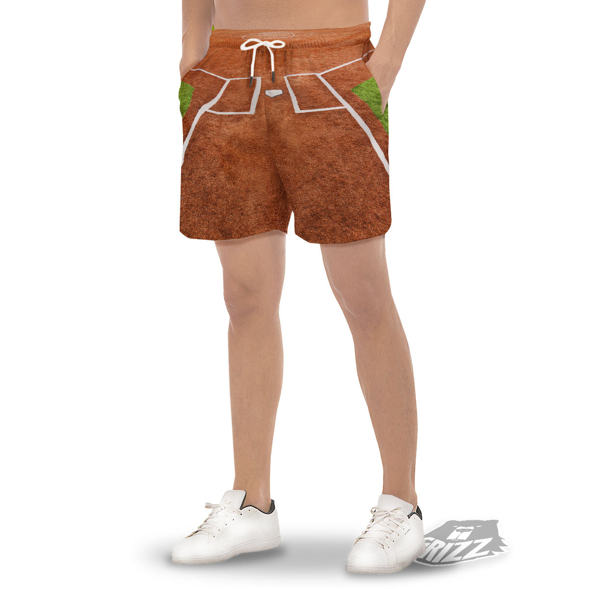 Playing Field Softball Print Men's Gym Shorts-grizzshop