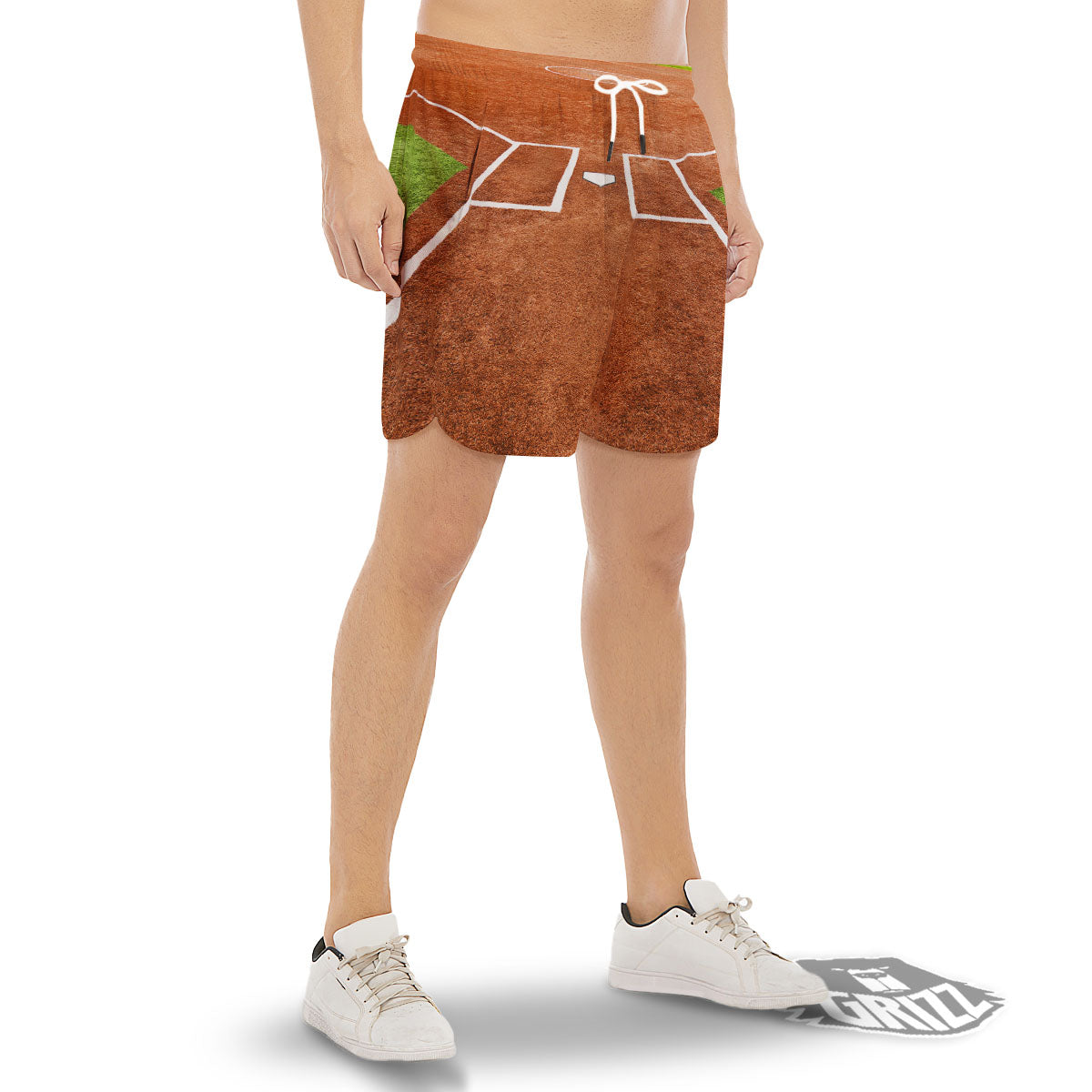 Playing Field Softball Print Men's Gym Shorts-grizzshop