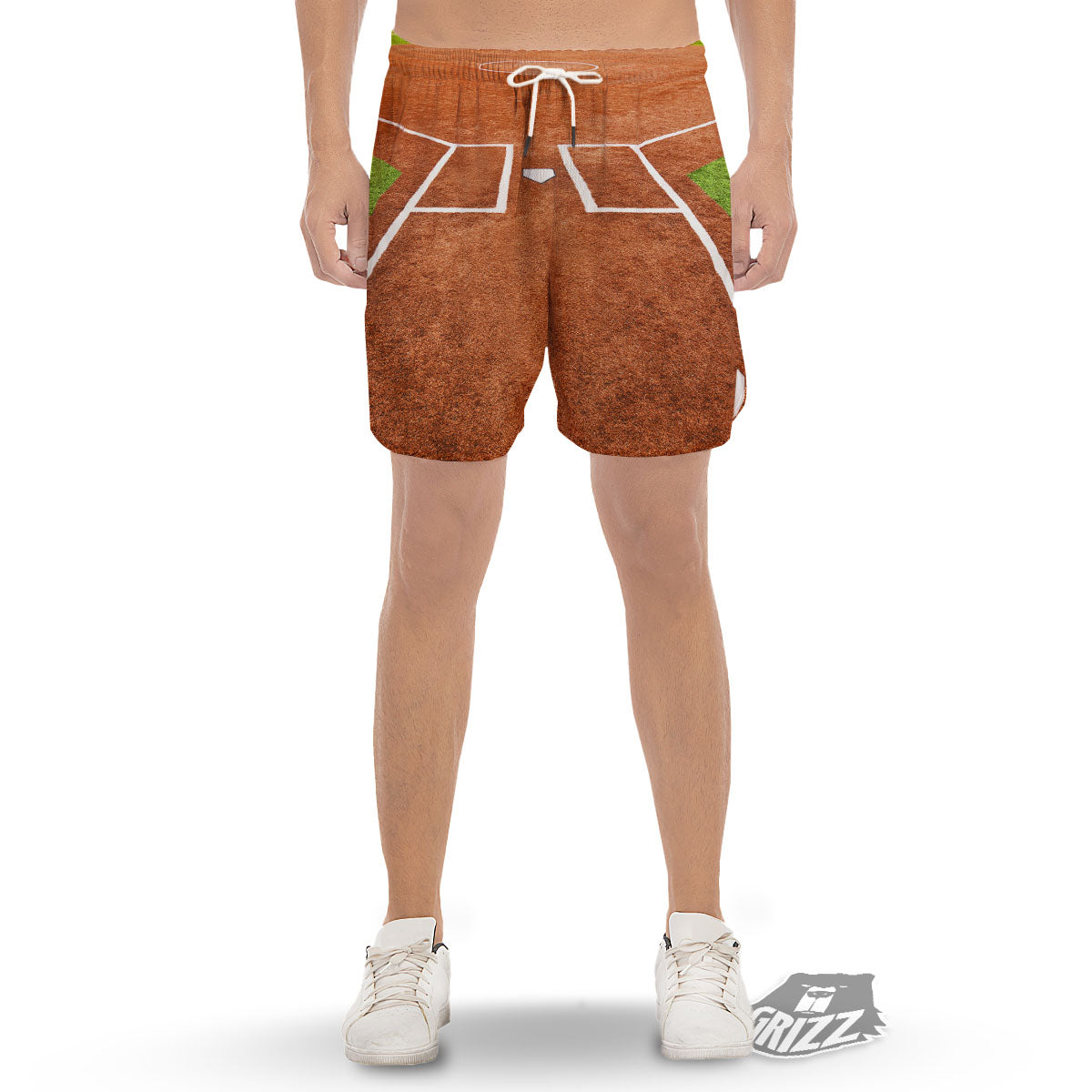 Playing Field Softball Print Men's Gym Shorts-grizzshop