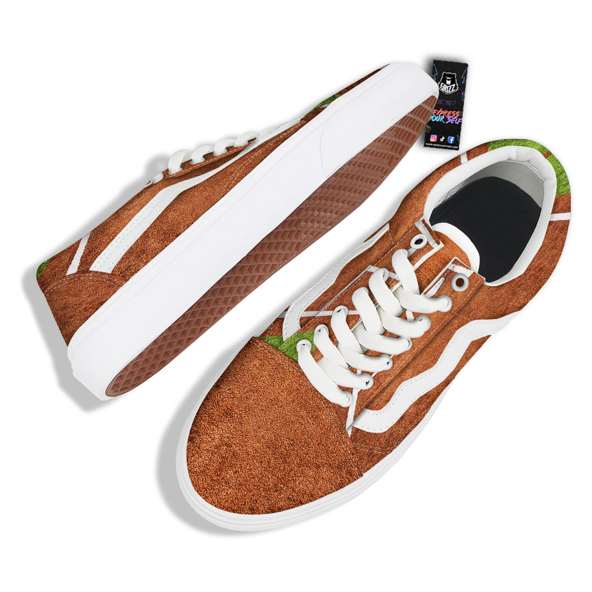 Playing Field Softball Print Skate Shoes-grizzshop