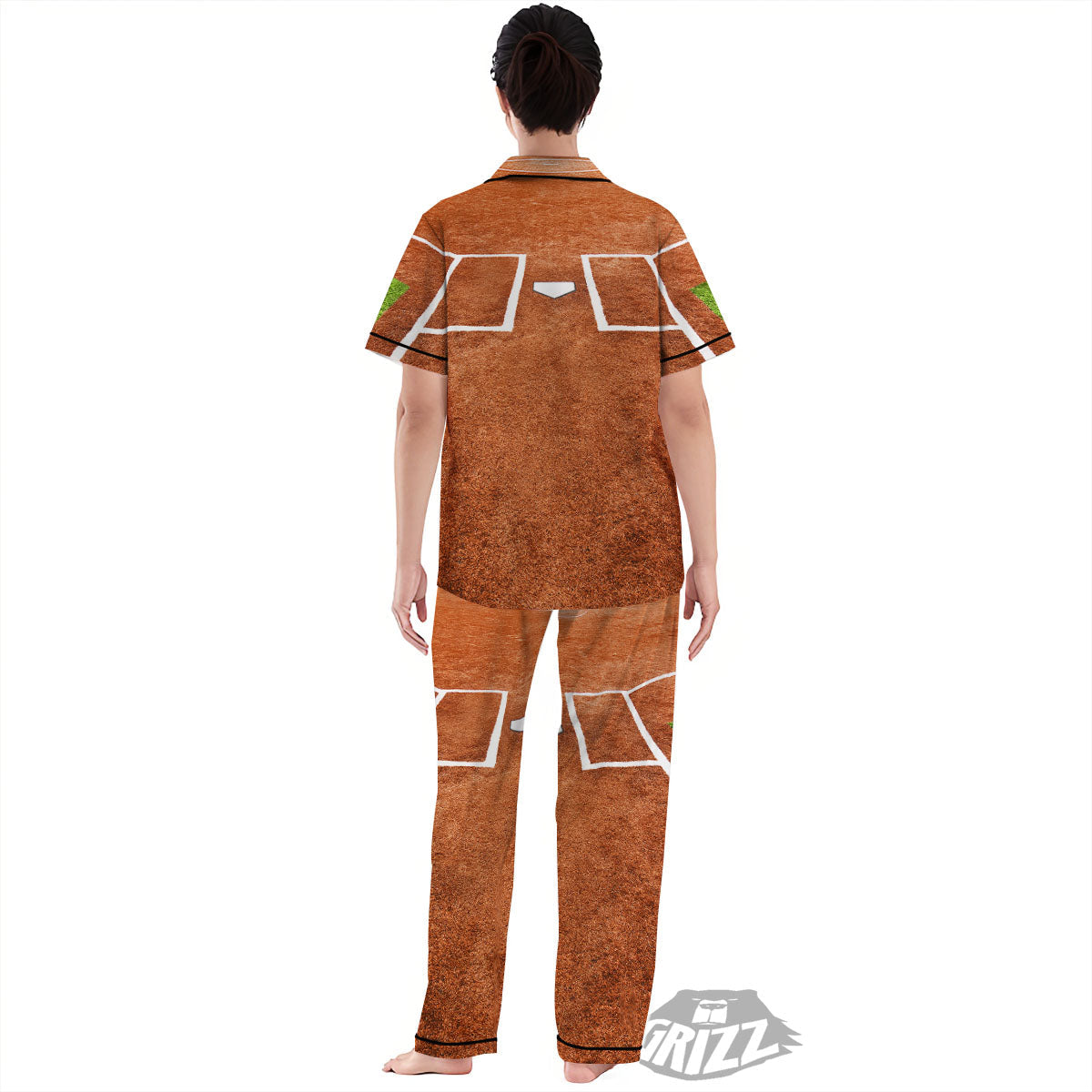 Playing Field Softball Print Women's Pajamas Set-grizzshop