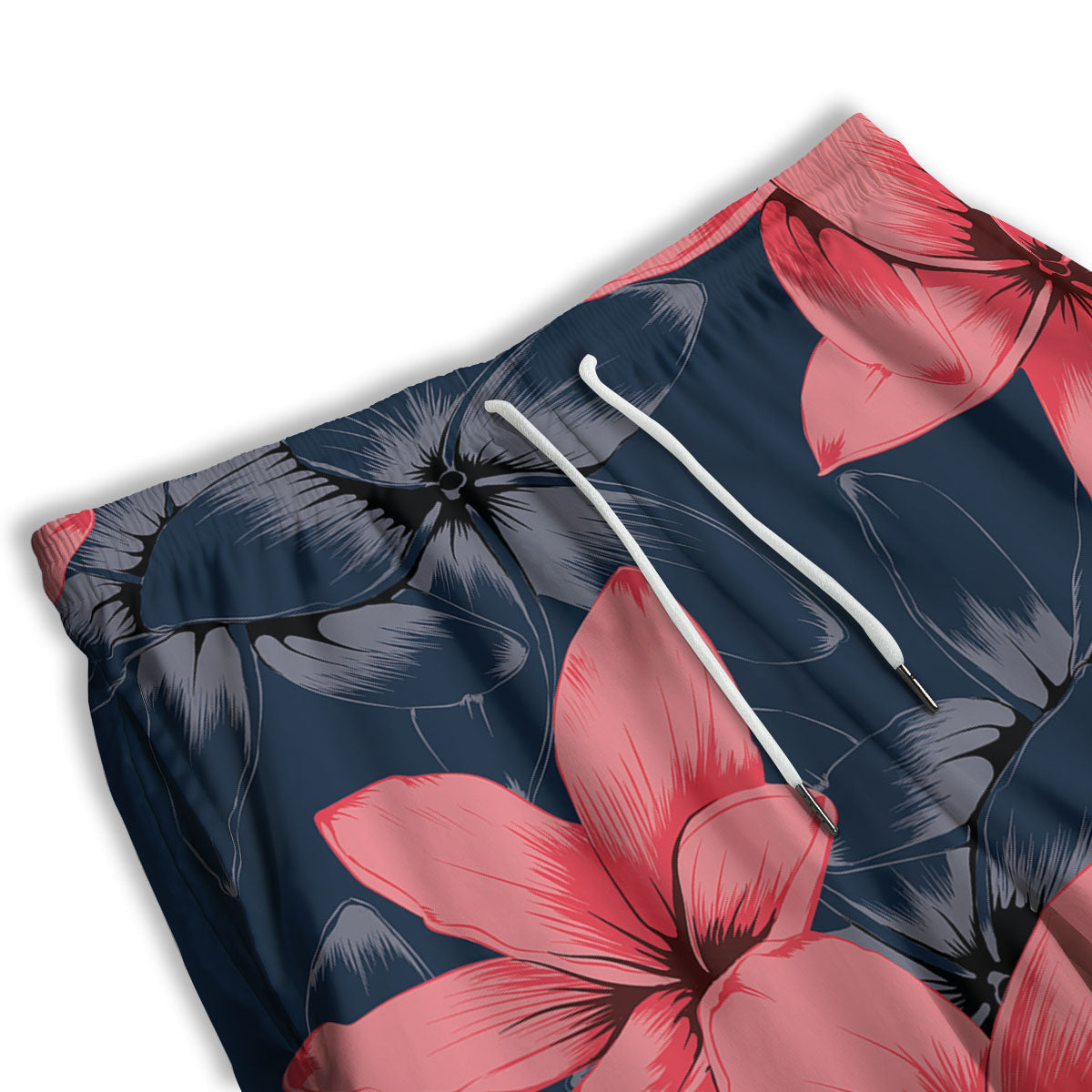 Plumeria Flower Pink Print Men's Athletic Shorts-grizzshop
