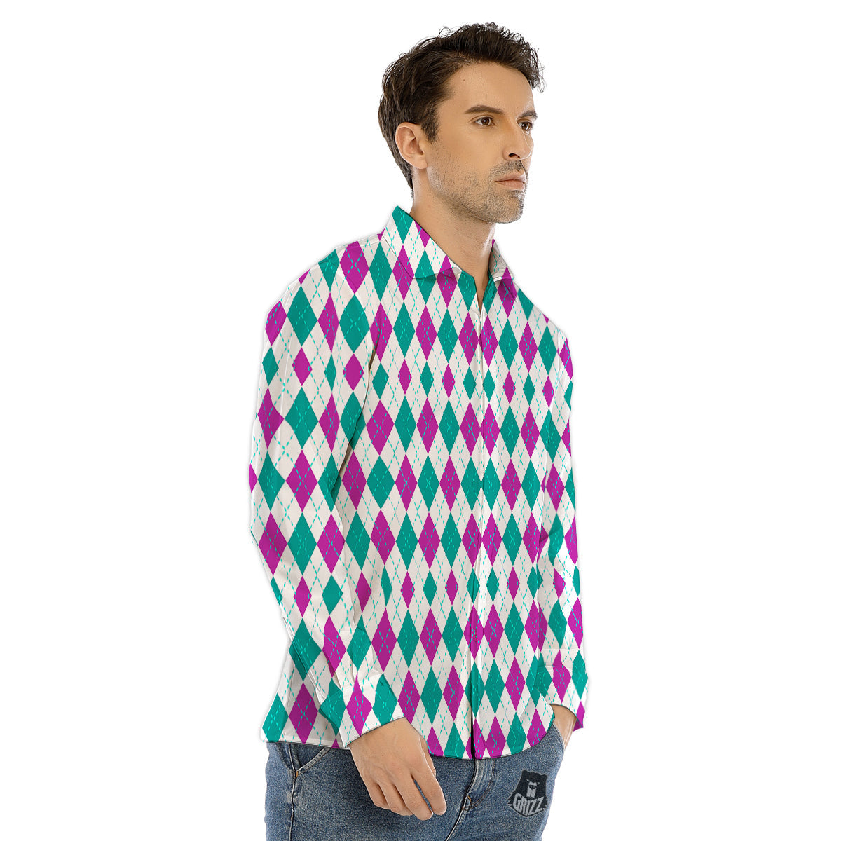 Plumeria Flower Pink Print Men's Dress Shirts-grizzshop