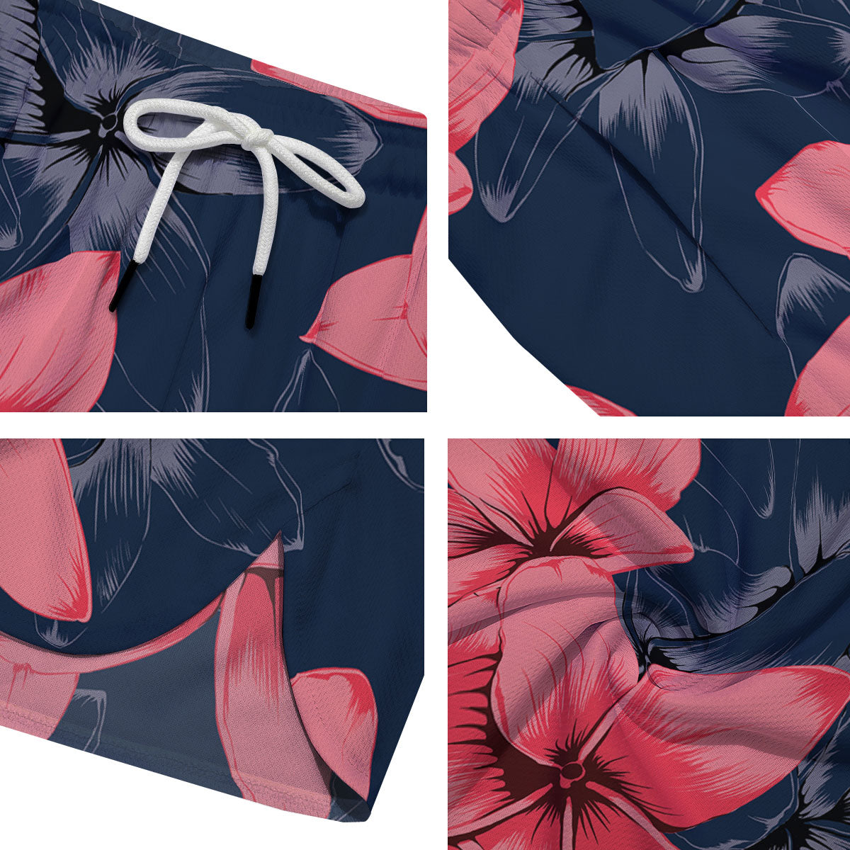 Plumeria Flower Pink Print Men's Running Shorts-grizzshop