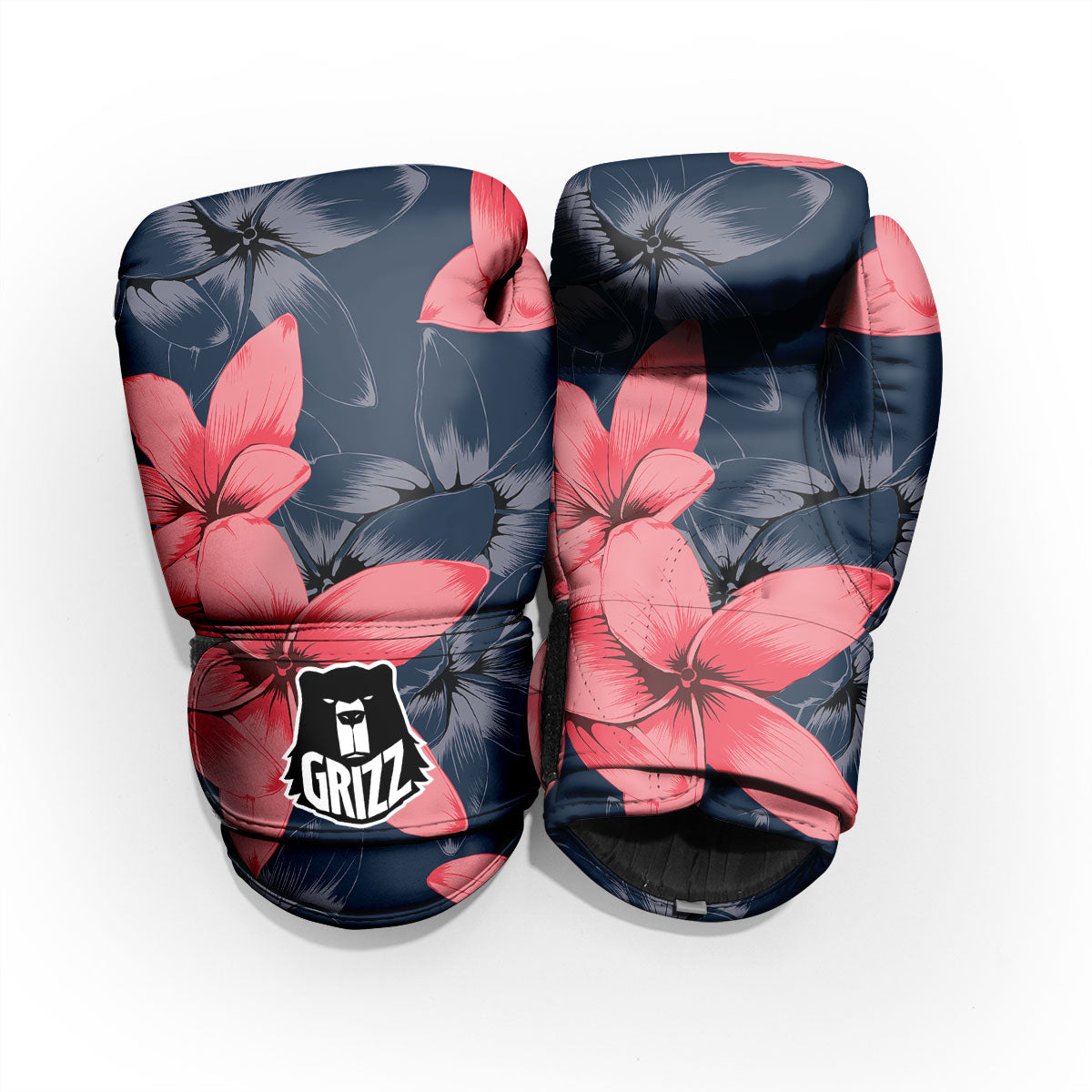 Plumeria Flower Pink Print Sparring Gloves-grizzshop