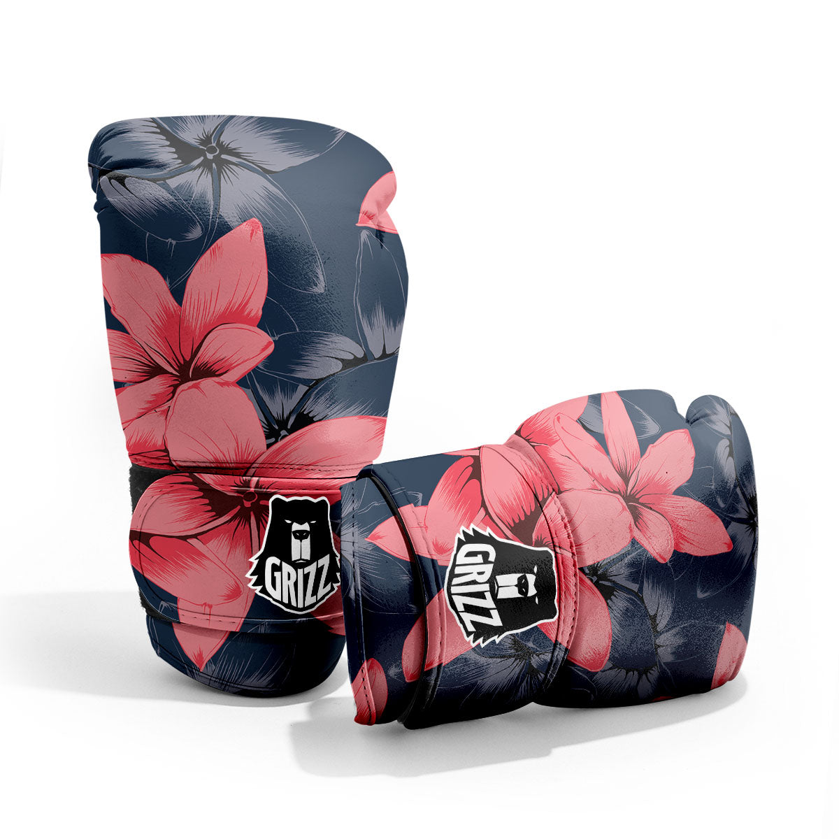 Plumeria Flower Pink Print Sparring Gloves-grizzshop